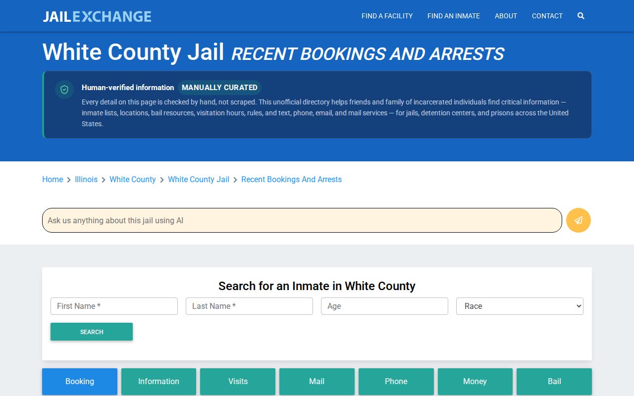 White County recent bookings directory and posting delay information