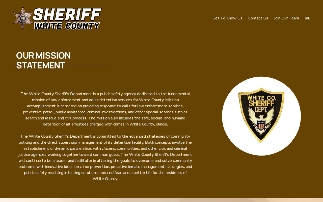 White County Sheriff website navigation without a public wanted page