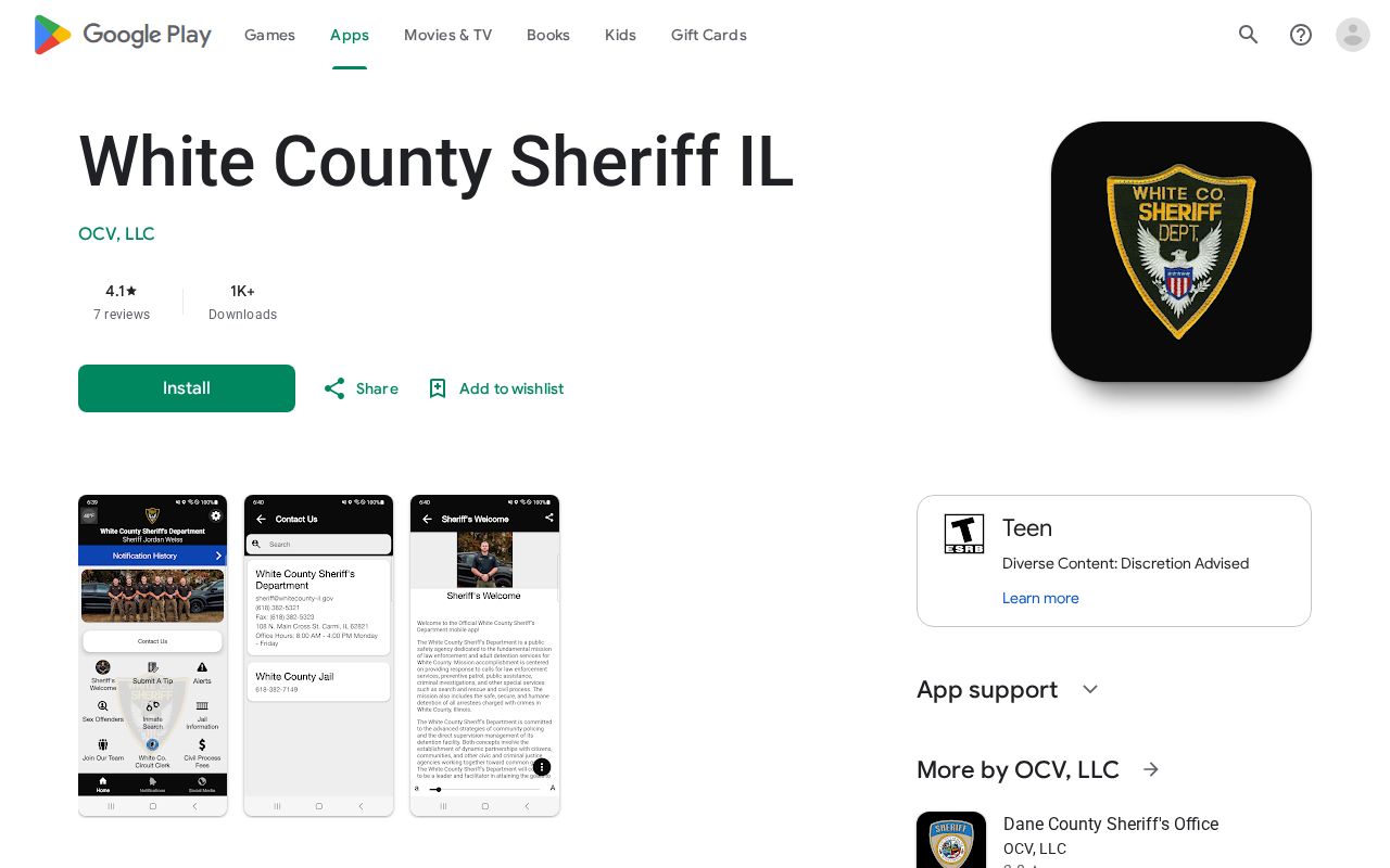 White County Sheriff IL public-safety app listing